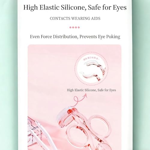 Portable lipstick sized travel case open alongside the pink Leleteil contact lens insertion device