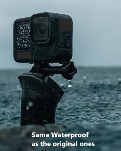 Action camera accessory replacement part being twisted onto a camera body manually