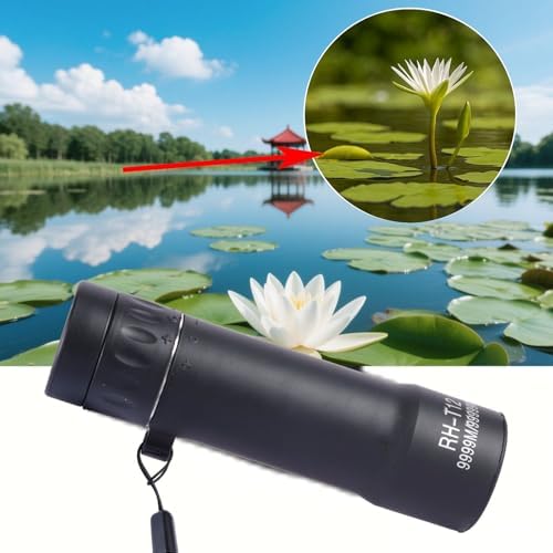 AWSX portable pocket monocular telescope showing the eyepiece adjustment wheel and lightweight structural design.