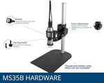 Dino-Lite adjustable microscope desktop holder with square metal base.