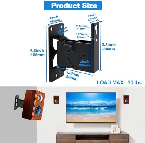 Howonder heavy duty surround sound wall mount kit laid out with included installation hardware screws.