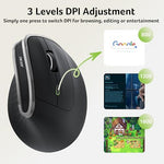 Acer rechargeable cordless mouse shown next to laptop with its small wireless receiver