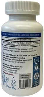 Graxcell salt pills supplement bottle showing 500mg sodium and 100mg potassium facts