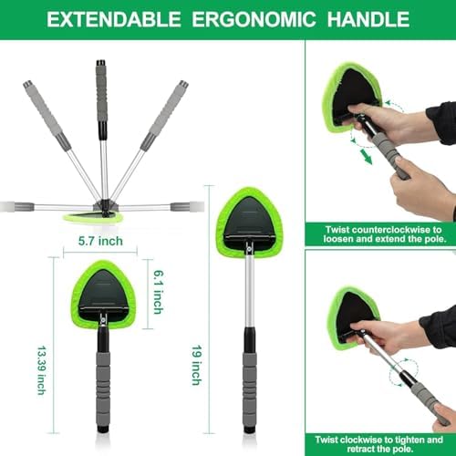 Complete X XINDELL glass care kit components including the premium extendable pole and washable cotton terry pads.