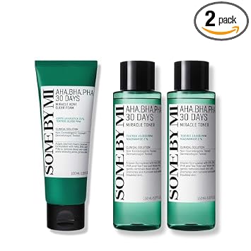 Some By Mi AHA BHA PHA 30 Days Miracle Acne Clear Foam and Toner set front view