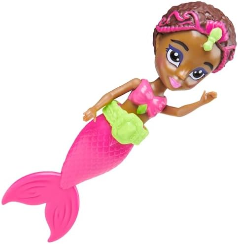SwimWays mermaid pool toys floating upright in water