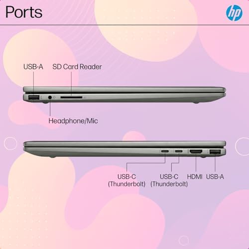HP Core Ultra laptop showing the full size backlit keyboard in a dark room setting.