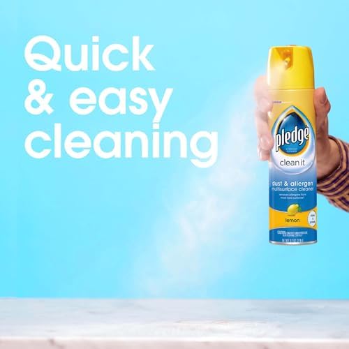 Pledge lemon scent aerosol spray pack of three for household allergen removal