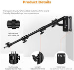 K&F Concept wall mount boom arm folded against studio wall