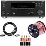 Onkyo 9.2-channel network receiver premium rear panel layout highlighting gold-plated speaker terminals.