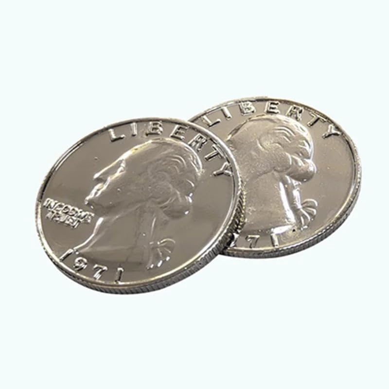 Close up of double sided heads magic coin for street illusions