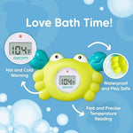 Aycorn baby thermometer showing LED temperature warning light