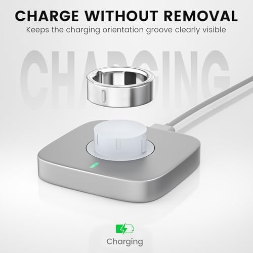 Demonstration of a smart ring charging effortlessly with the clear film protector attached