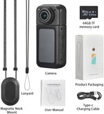 Generic mini body camera being worn with magnetic pendant mount