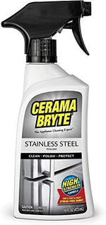 Streak free kitchen appliance cleaner bottle highlighting the protective mineral oil formula