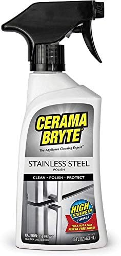 Streak free kitchen appliance cleaner bottle highlighting the protective mineral oil formula