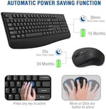 EDJO 2.4 GigaHertz computer keyboard and optical mouse setup on an office desk