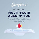 Side view of Stayfree super absorbency maxi pads jumbo pack.
