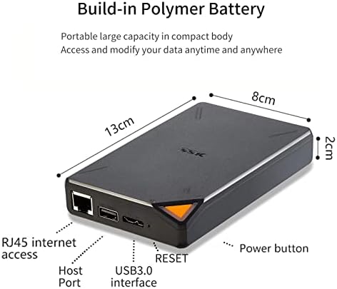 SSK portable storage device displaying the integrated ports including RJ45 Ethernet and USB 3.0 connections