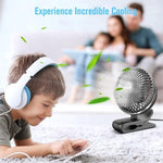 Demonstration of the full 720 degree vertical and horizontal dual axis rotation on the HONYIN personal desk fan.