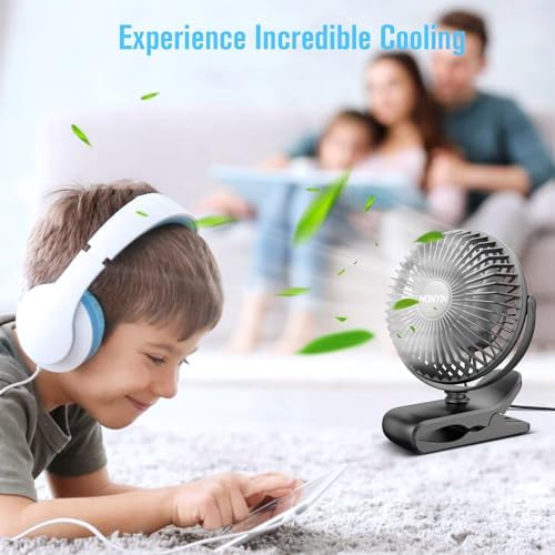 Demonstration of the full 720 degree vertical and horizontal dual axis rotation on the HONYIN personal desk fan.