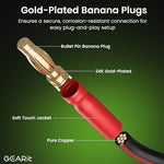 High fidelity audio cable connected to home speaker system