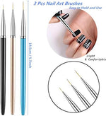 Detailed view of 7mm 9mm and 11mm nail art brushes