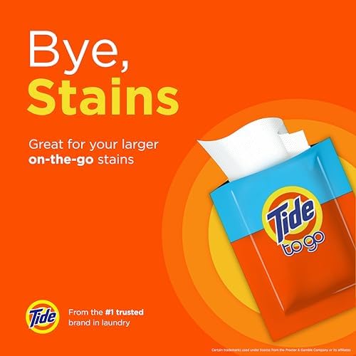 Individually wrapped Tide stain remover packets for travel