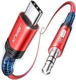 JSAUX audio cable nylon braided texture closeup