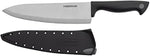 Farberware self-sharpening chef knife showing balanced construction and razor-sharp edge