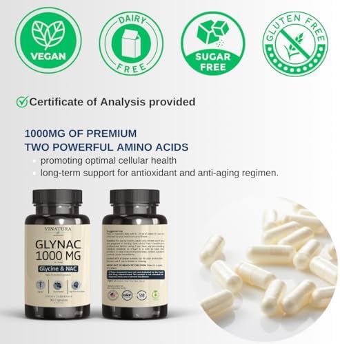 Vinatura Glynac antioxidant supplement ingredient label detail