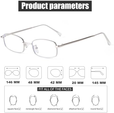 ADEWU 90s inspired rectangle clear lens glasses