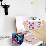 FIDGYB premium durable six-sided fidget cube showcasing full sensory features for kids and adults