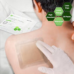NeuHeils medical wound dressing backing being peeled back to illustrate easy application