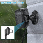 Complete three pack surveillance camera power cord kit with wall chargers displayed.