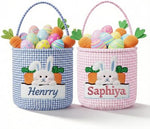 OXYEFEI kids holiday bucket showcasing the durable top handle and stitching.
