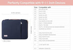 Dadanism padded tablet sleeve 180 degree open view showing internal mesh pockets for accessories