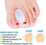 Five pairs of clear silicone bunion correctors in original packaging