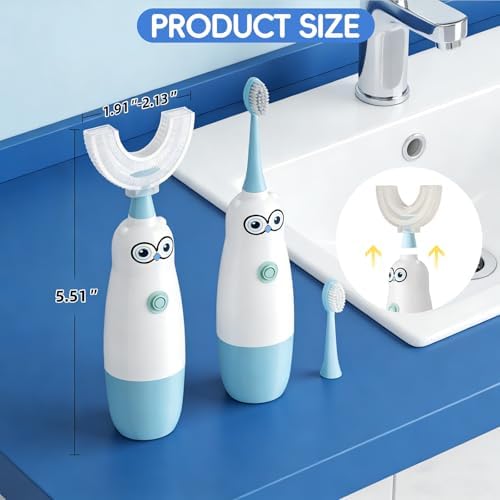 Hikid imported electric toothbrush for kids with battery compartment and power switch