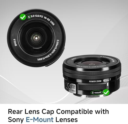 JJC rear lens cap displaying the internal groove design for electronic contact protection.