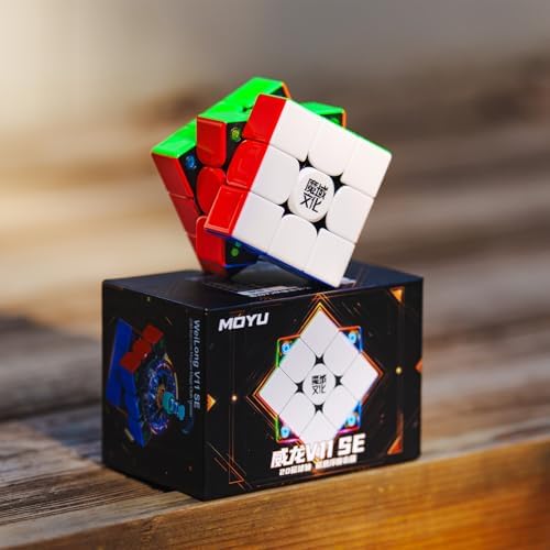 Moyu stickerless three by three puzzle cube with black internals