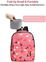 Premium imported toddler sling carrier highlighting the wide shoulder distribution for weight relief.