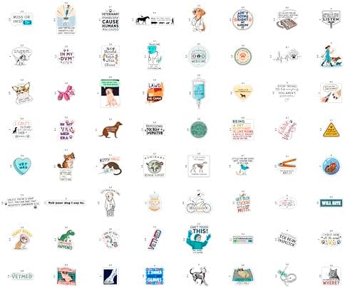 Close up of animal themed veterinary stickers