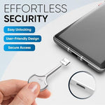 Universal fit Type-C port locks safeguarding a smartphone from public juice jacking.