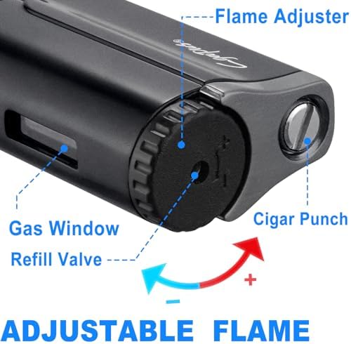 Cgaplus dual premium accessory set featuring modern black finish lighter and precise cigar cutter