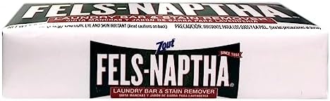 Close up of Fels Naptha soap texture for grease and oil removal