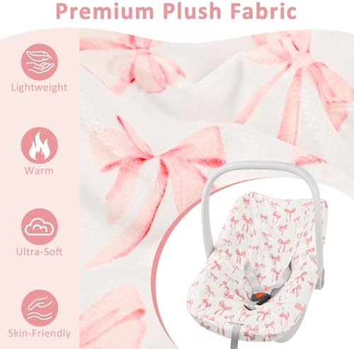 Soft minky fabric baby car seat protective cover liner detail