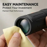 SMBT high definition mini monocular being held in hand to showcase its lightweight size for men and women.