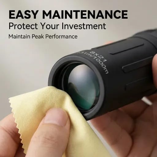 SMBT high definition mini monocular being held in hand to showcase its lightweight size for men and women.
