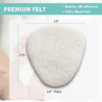 Premium wool felt texture detail for metatarsalgia relief pads